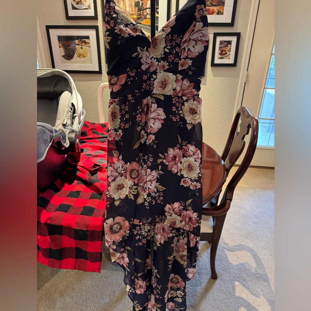 Wild Fable Black and Pink Floral Dress